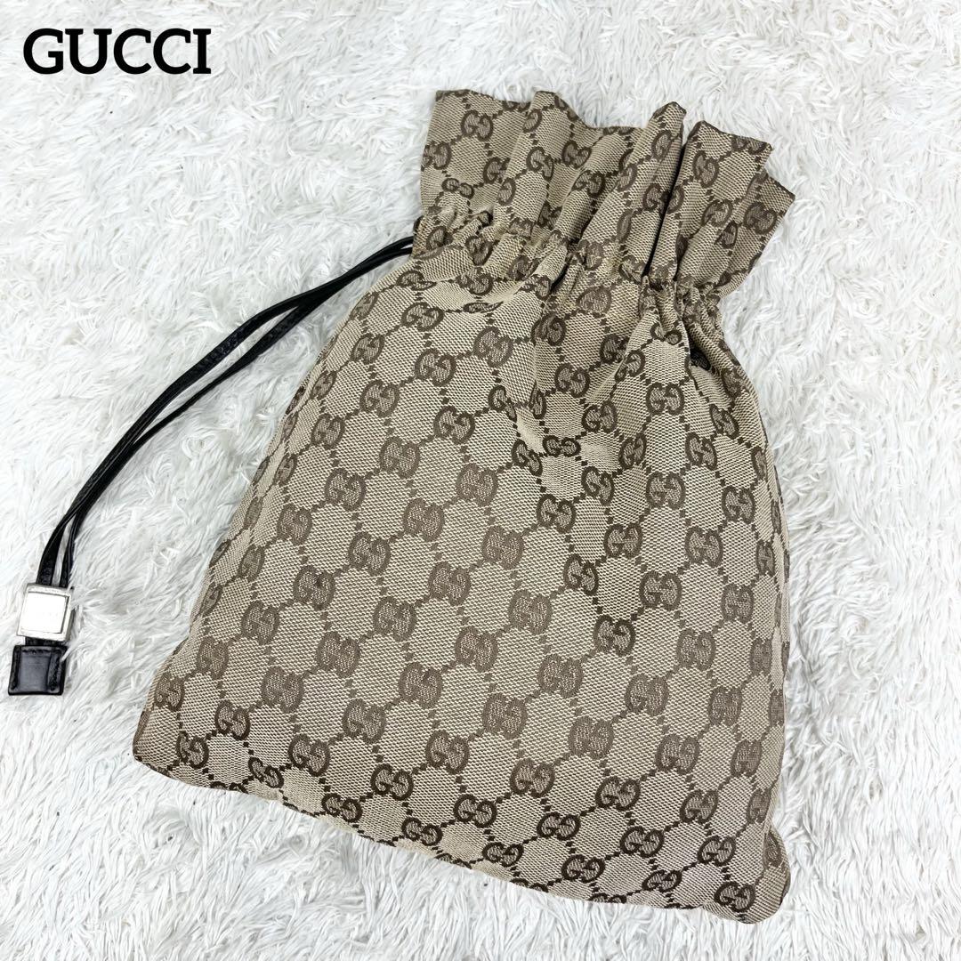 【超目玉枠】 巾着バッグ GGキャンバス 希少】オールドグッチ ロゴ金具 メルカリ - バッグ