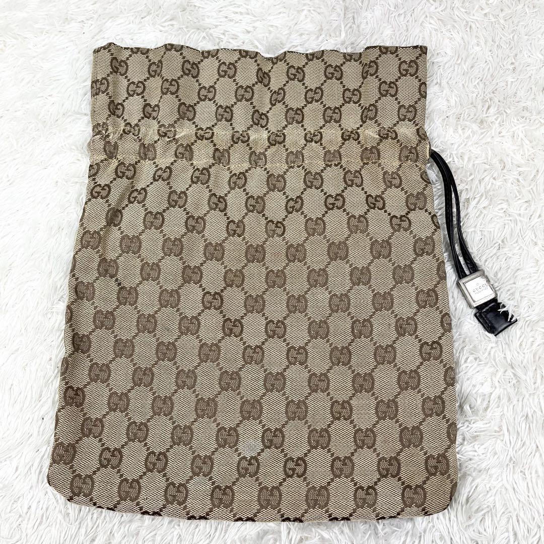 希少】オールドグッチ GGキャンバス 巾着バッグ ロゴ金具 - メルカリ
