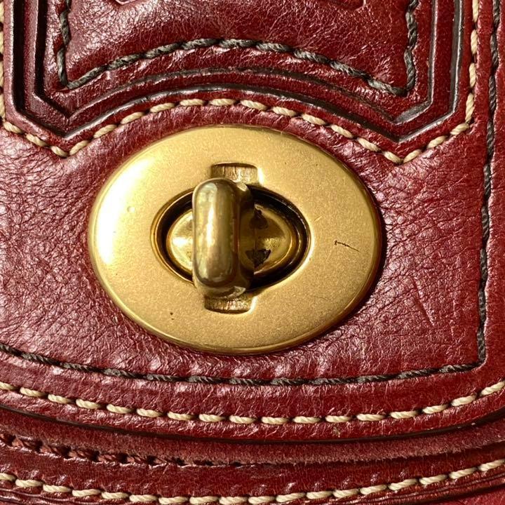 希少⭐️COACH コーチ トートバッグ レザー レッド ボルドー