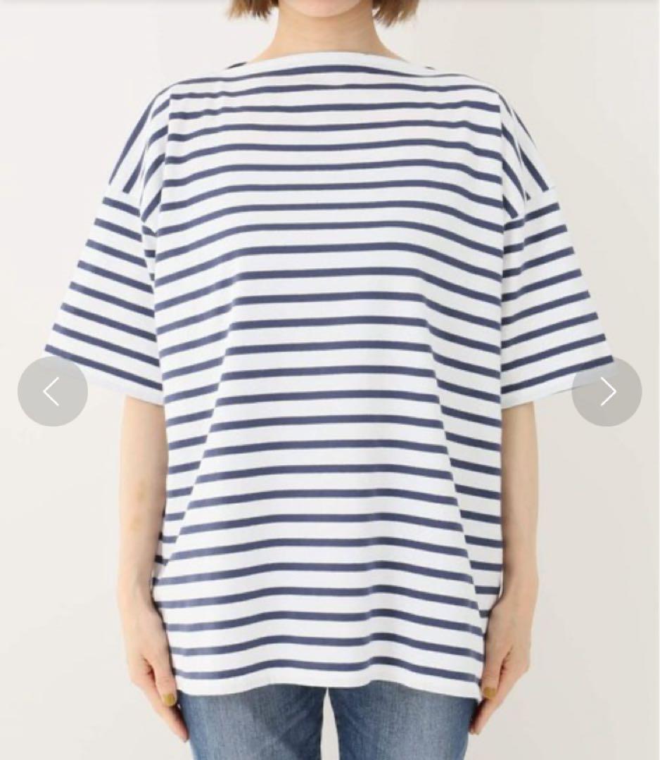 TOUJOURS / ボーダーボートネックHALF SLEEVE TEE