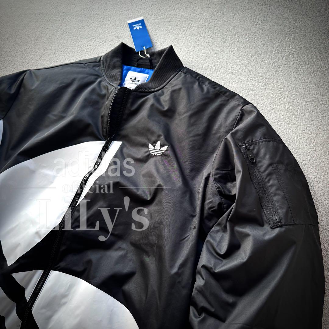 16新品adidasMA-1ジャケット　2XLサイズ　黒白　アディダス　パデッド