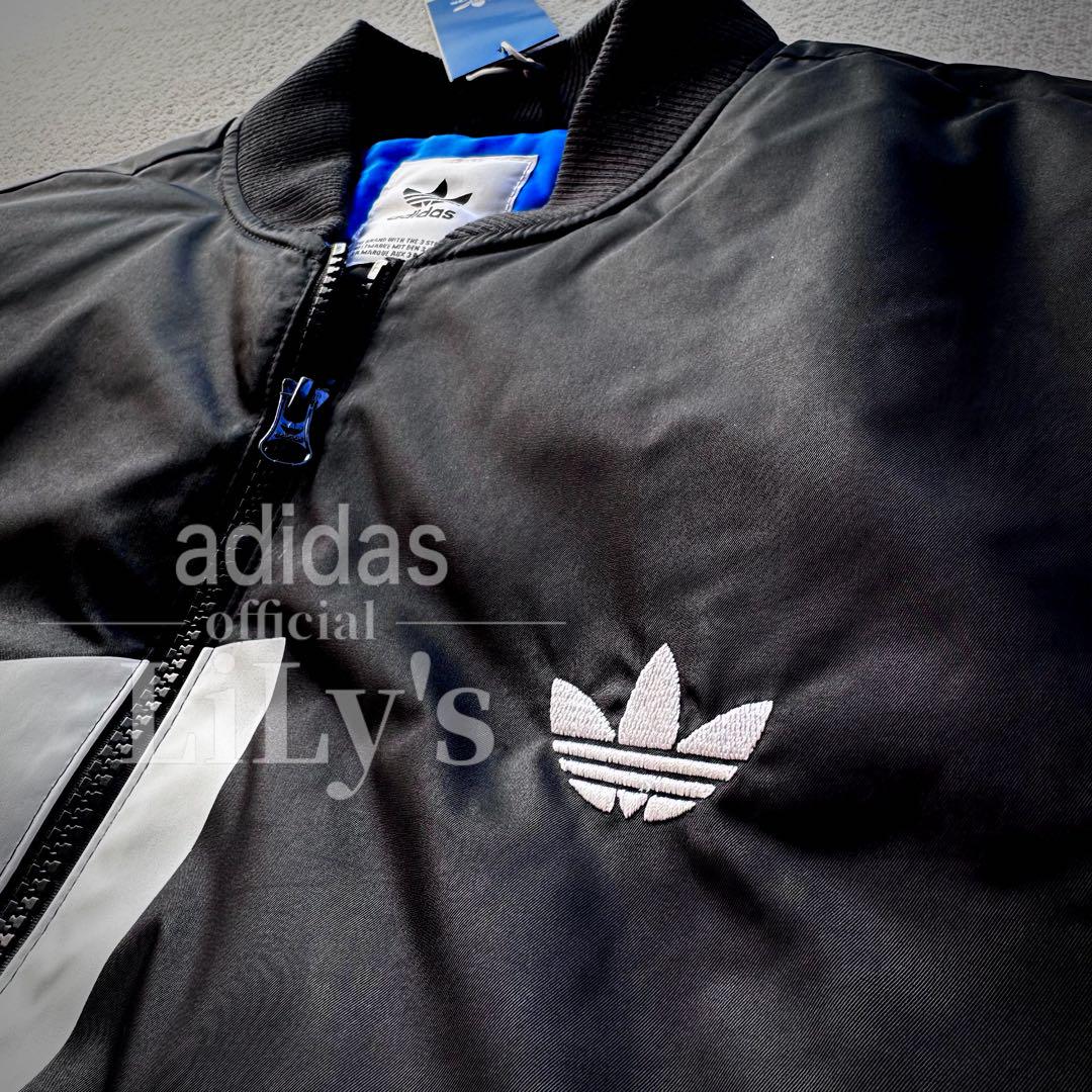 16新品adidasMA-1ジャケット　2XLサイズ　黒白　アディダス　パデッド