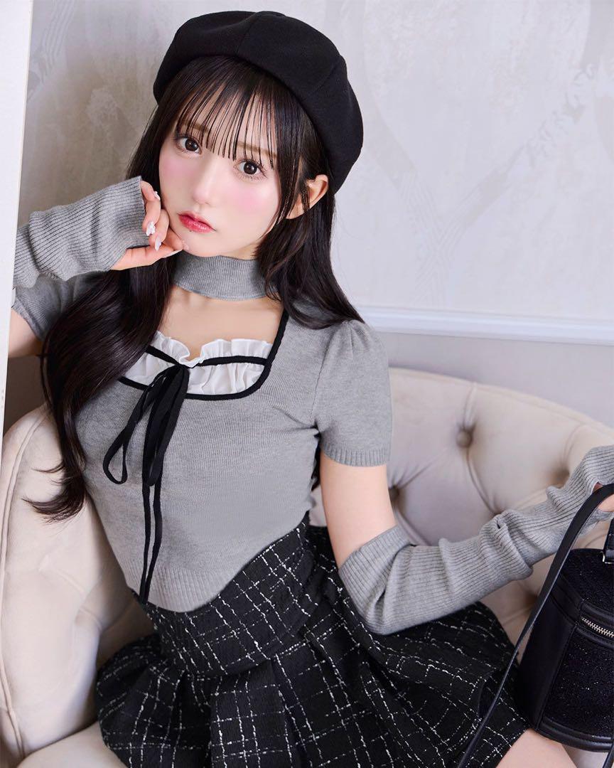 新品未使用　ミシェルマカロン　ニットベストトップス　XS ミシェルマカロン チョーカーニットトップス XS - メルカリ