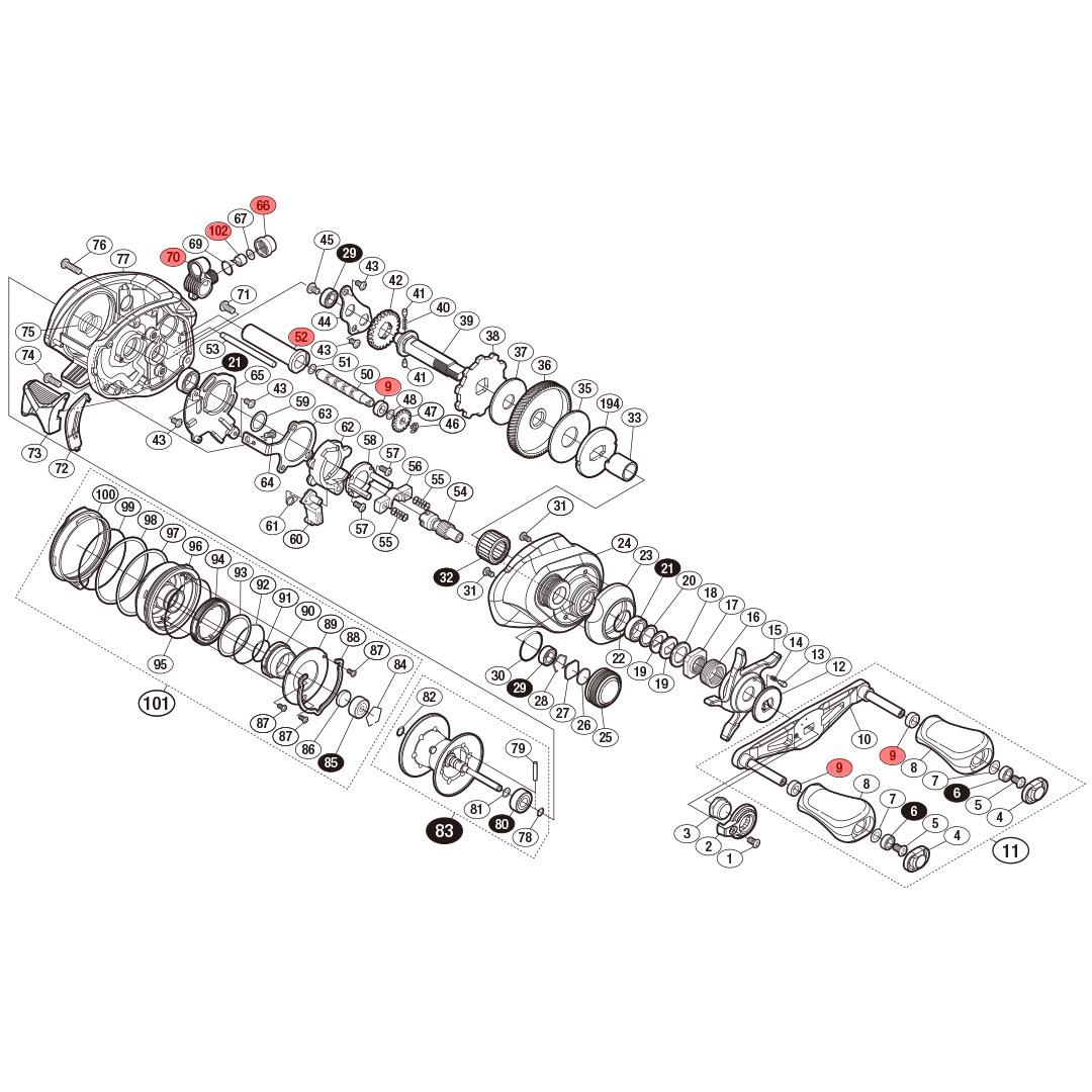 【カスタム品】18 バンタム MGL 右 ギア比6.2