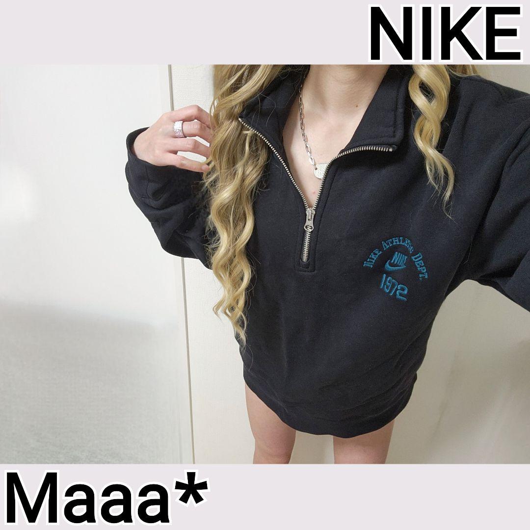 ラウンド  NIKE メルカリ - スウェット ハーフZIP 刺繍ロゴ ナイキ ウォームアップウェア