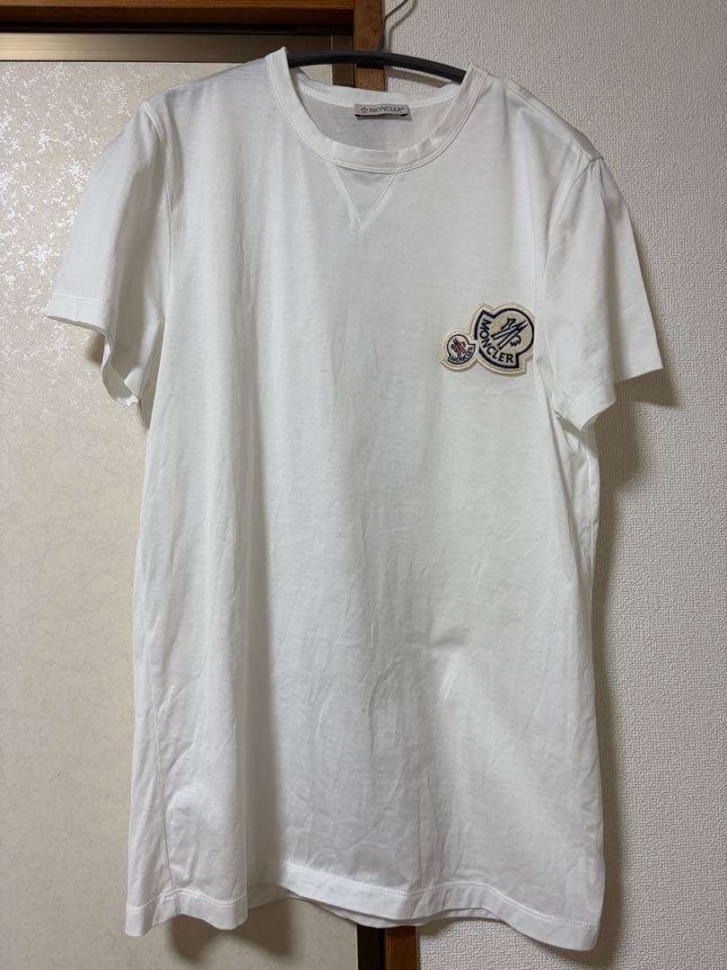 MONCLER Tシャツ ホワイト ロゴワッペン S