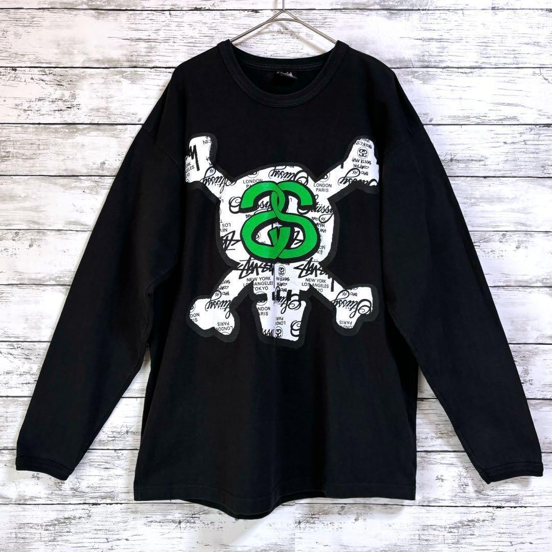 古着 STUSSY ステューシー 長袖 スカル SSリンク T 00年代 L_1