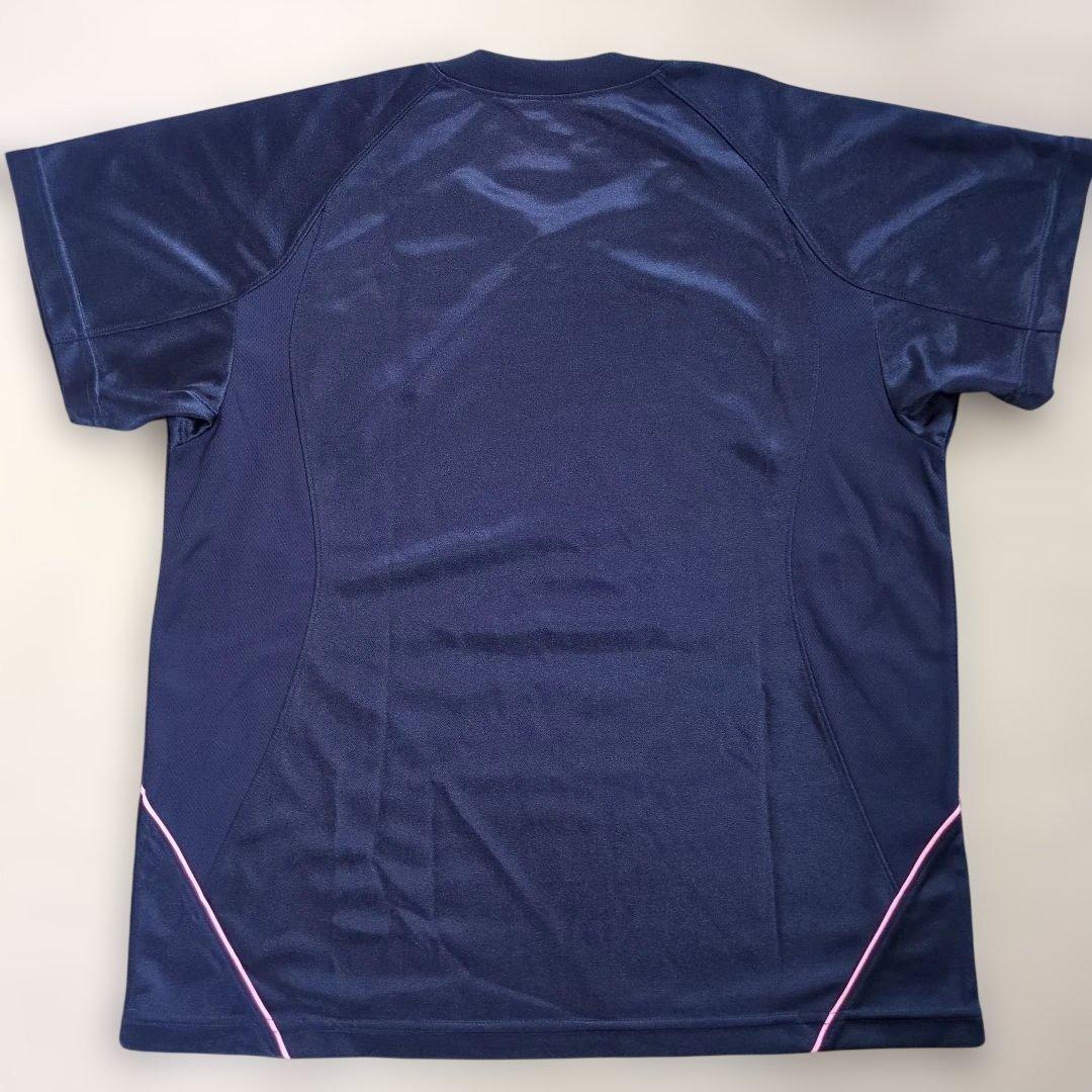 Asics Navy Pink V-Neck Sports Shirt