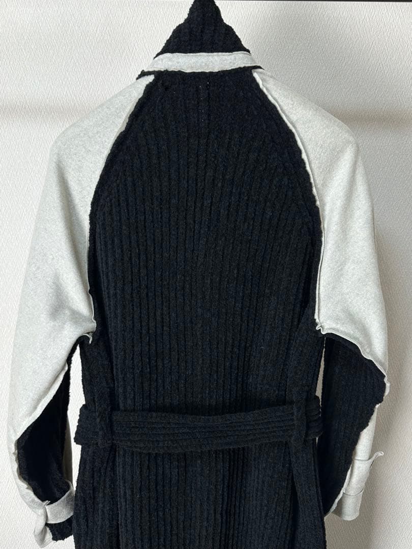 ヨウジヤマモトプールオム 18aw 切り替えロングニットコート ヨウジヤマモトプールオム