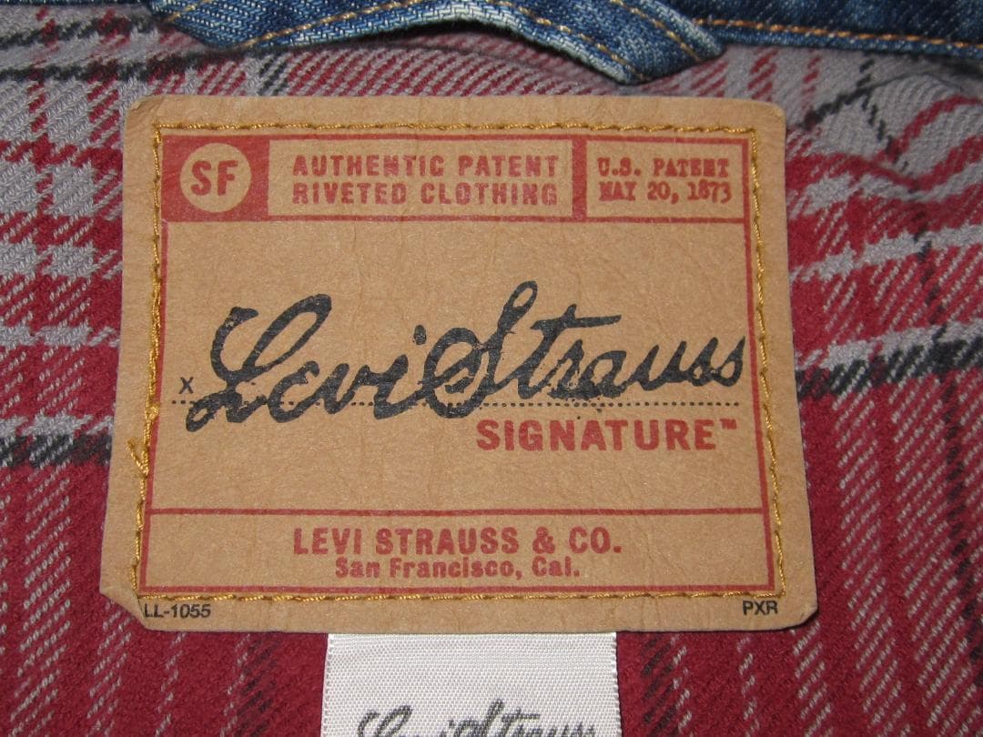 リーバイス デニムジャケット XLサイズ42 虎 親子 裏ブランケット 松岡佳博