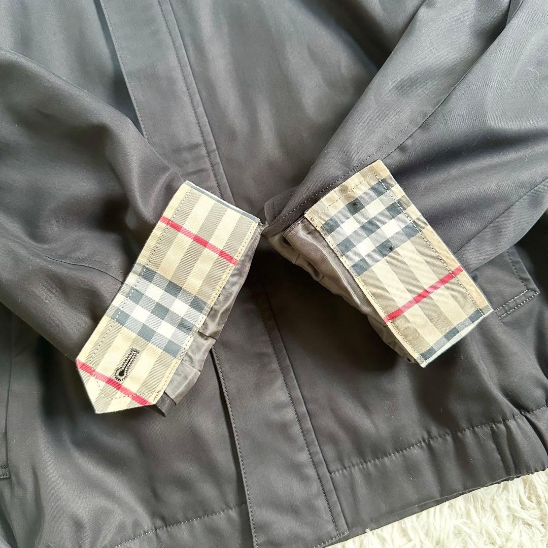 【未使用】バーバリーロンドン　スタンドカラーブルゾン　ノバチェック　ブラック