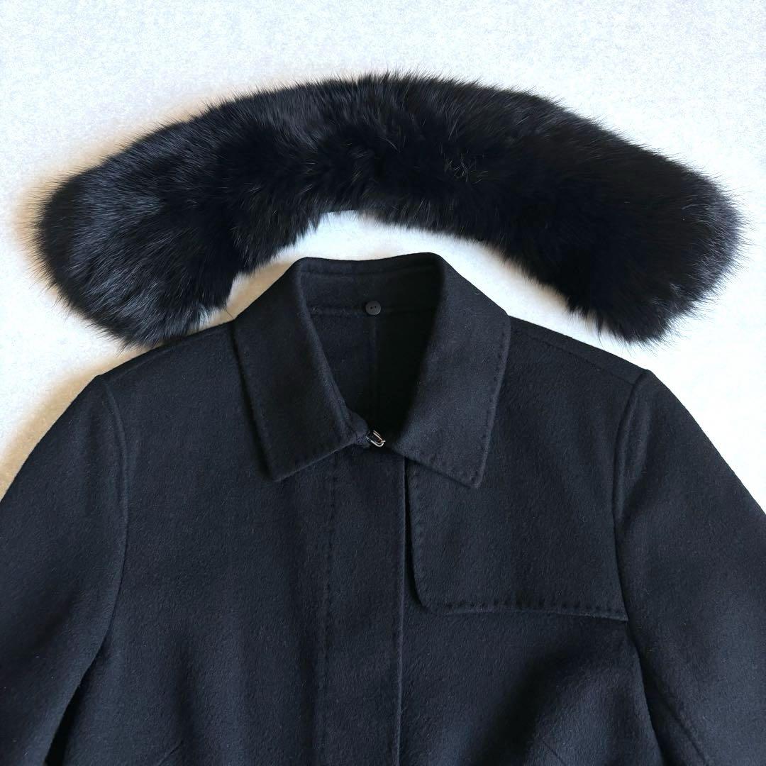 美品★23区｜フォックスファー アンゴラ30% アンゴラウールコート 38
