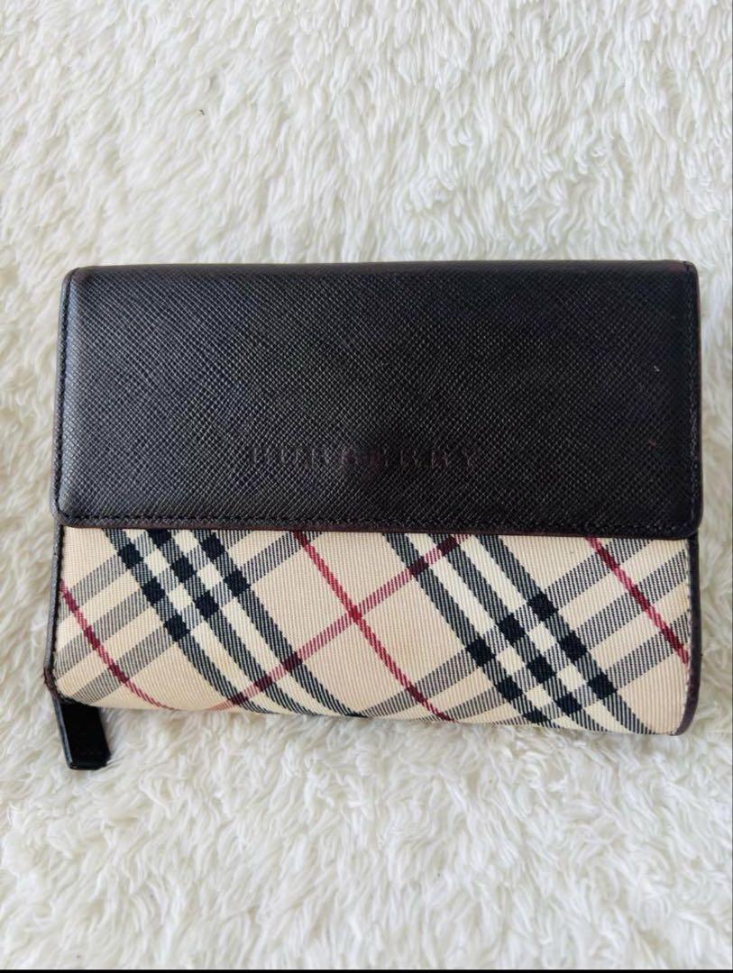 【美品】Burberry 折り財布 ラウンドファスナー 美品】Burberry 折り財布 ラウンドファスナー