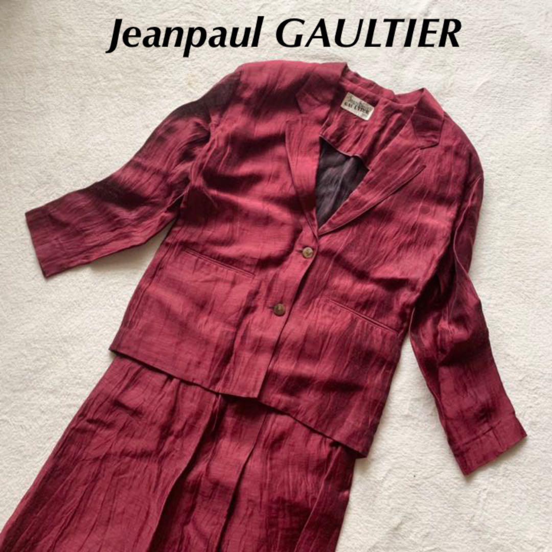 Jeanpaul GAULTIER スカートセットアップ シルク ボルドー