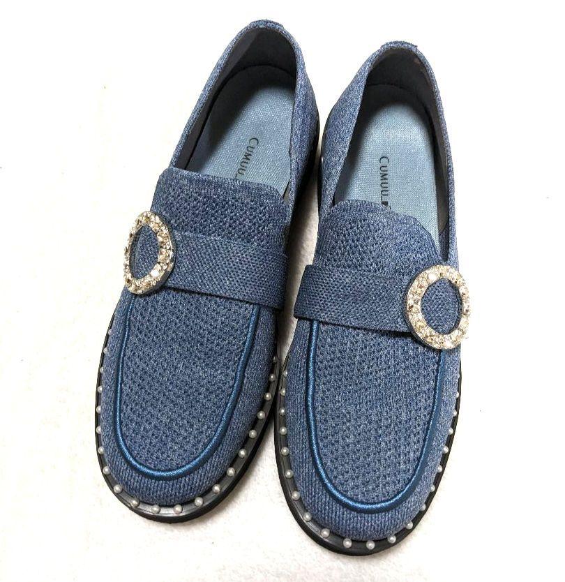 CUMUU DIANA ニットローファー レディース ローファー バックル