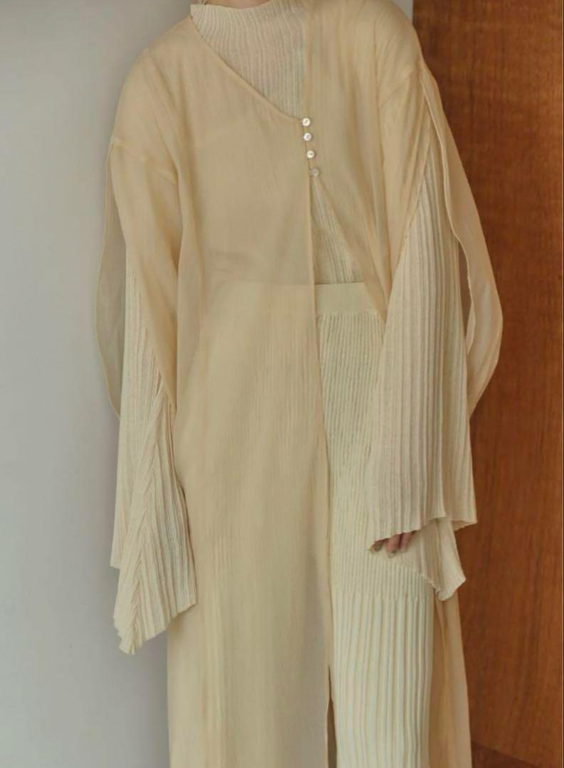 ワンピース eaphi bow tie sheer long one piece