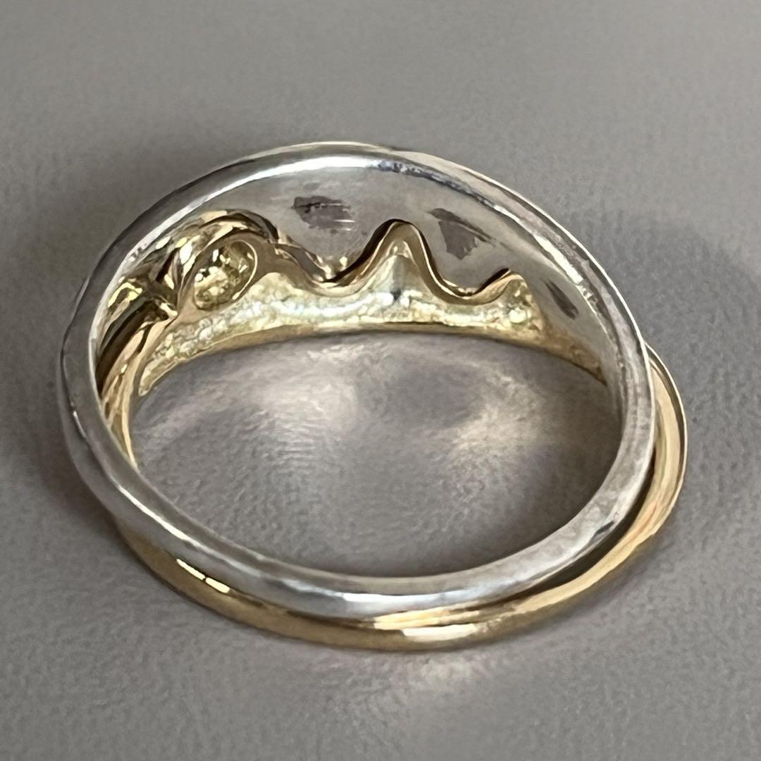 最新な 値下げしました！1300 0.13ctダイヤとシルバーコンビリング K18 アクセサリー