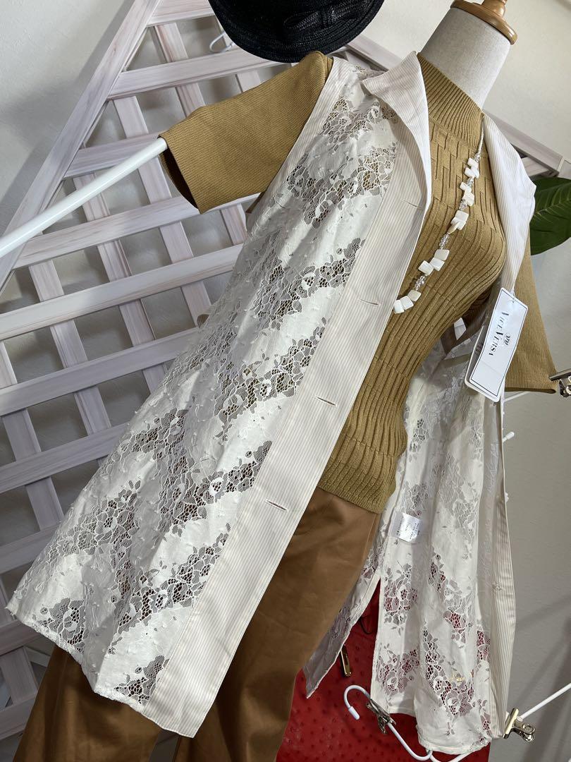 ⭐︎33000円　新品　ラピーヌ　〜13号　総レース　ロングジレ　シェル風カメリア