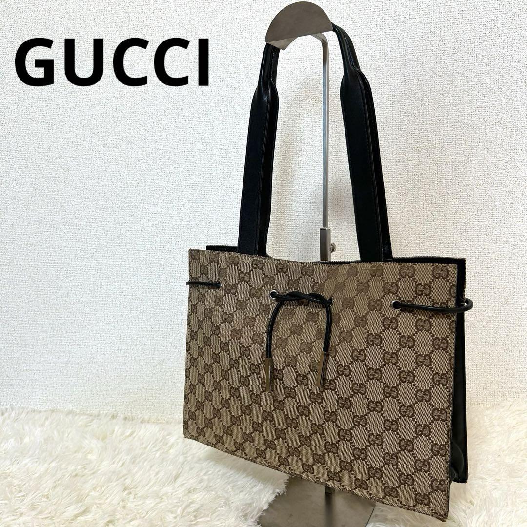 美品♡ GUCCI GG柄　キャンバス×レザー　トートバッグ　グッチ