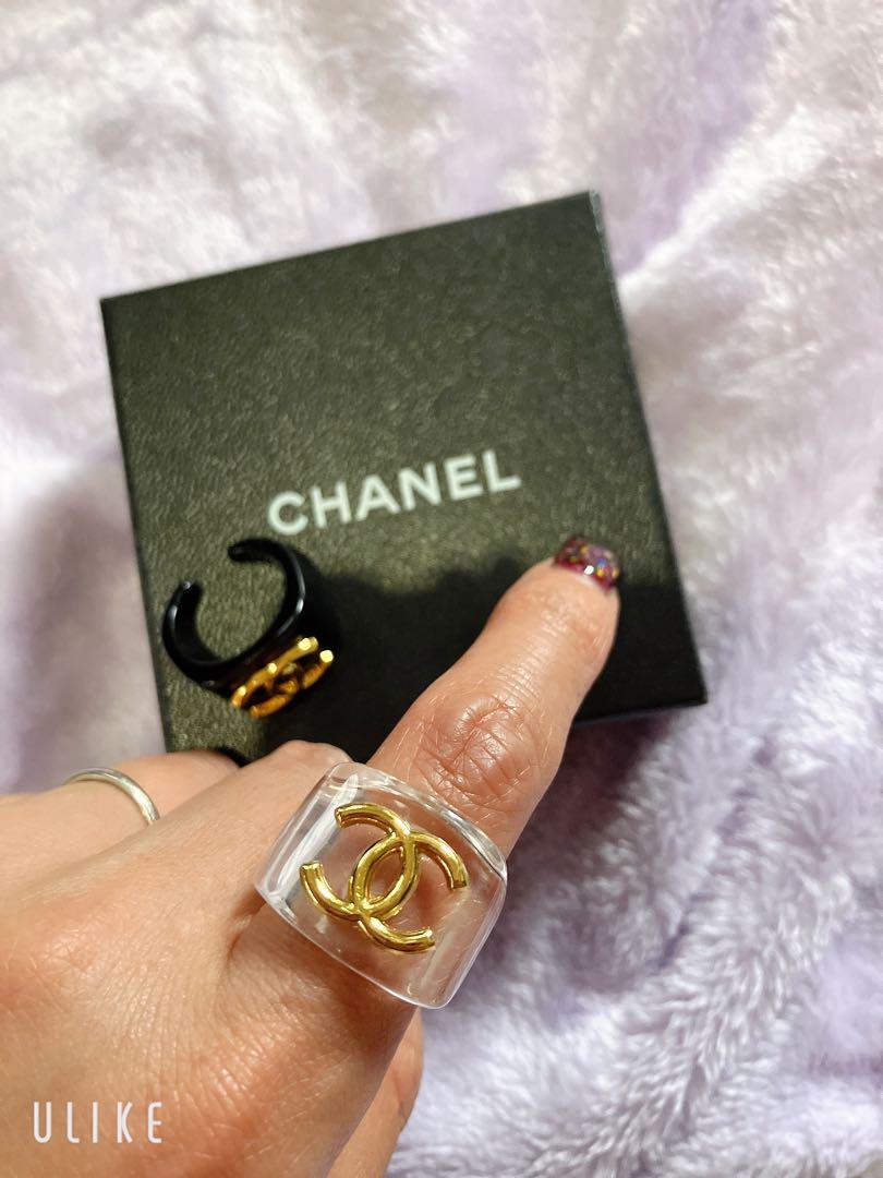 【特別セール品】 CHANEL マーク入り リング クリア プラスチック シャネル アクセサリー