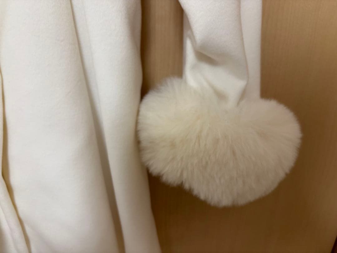 ROJITA バックリボンフーディーコート 白 ファー付き ホワイト - メルカリ