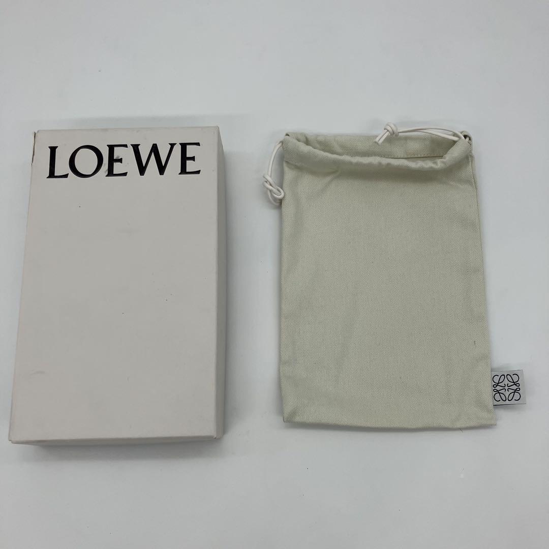 【美品】LOEWE 長財布 フラップ アナグラム ロゴ型押し バイカラー 箱付き