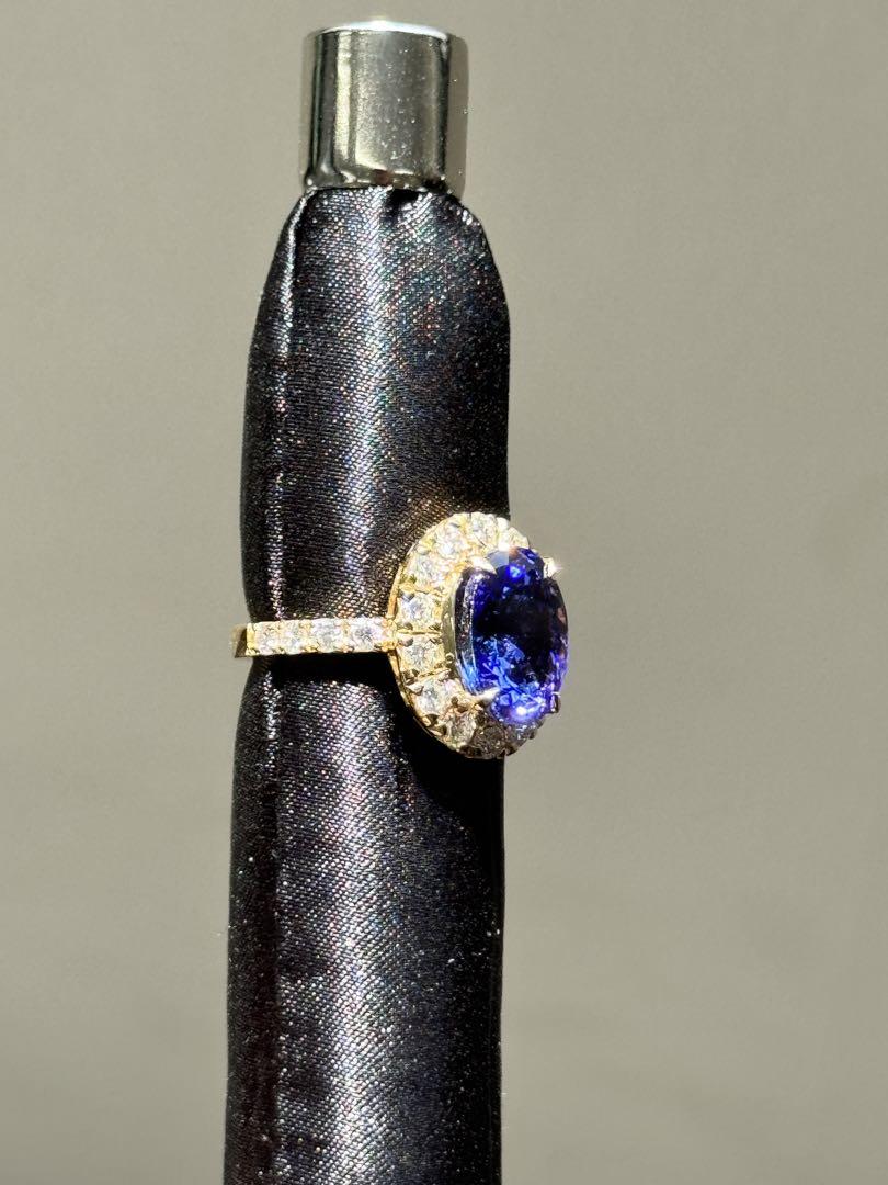 ★5.5ct★✨大粒タンザナイト1.4ctダイヤモンドK18リング指輪