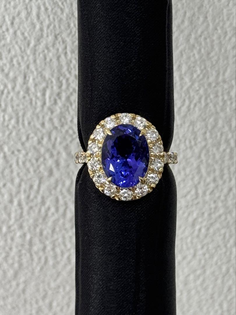 ★5.5ct★✨大粒タンザナイト1.4ctダイヤモンドK18リング指輪