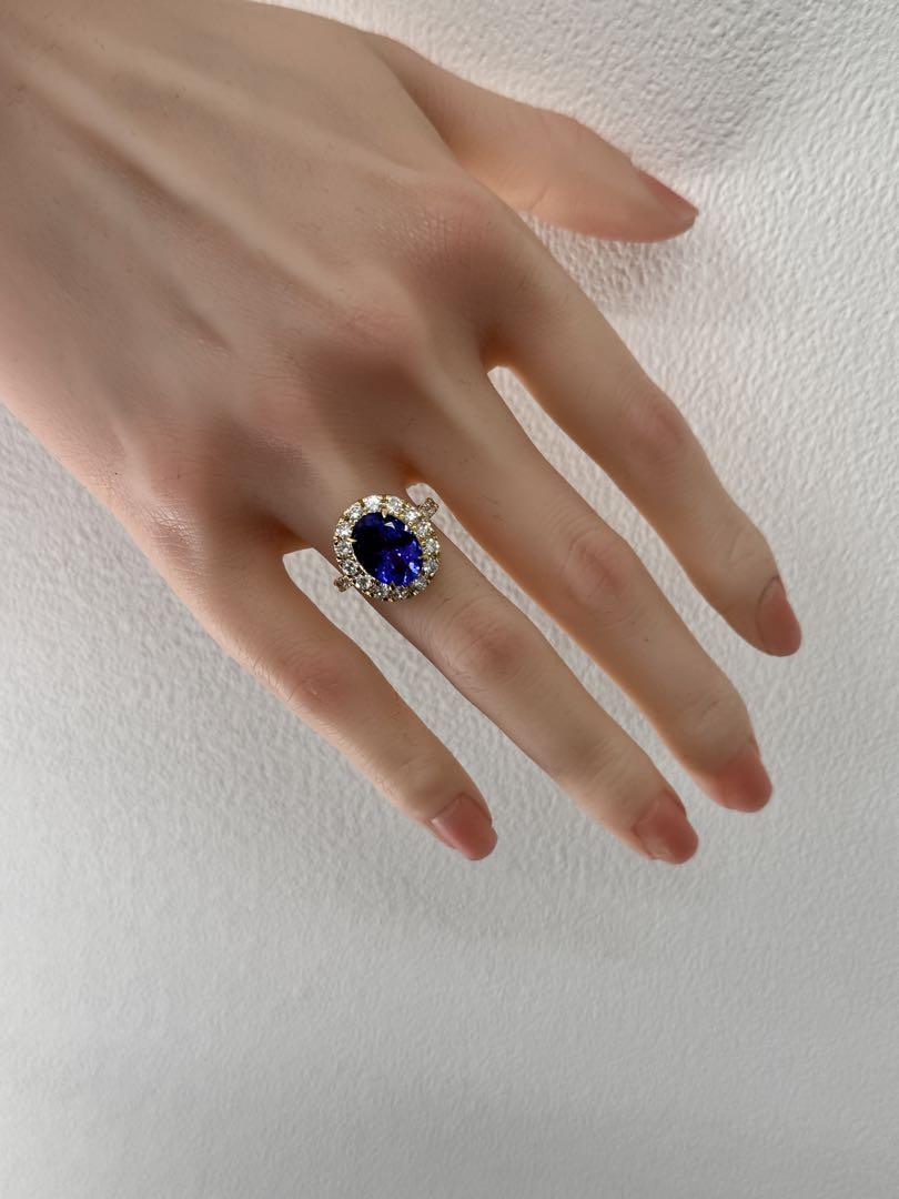 ★5.5ct★✨大粒タンザナイト1.4ctダイヤモンドK18リング指輪