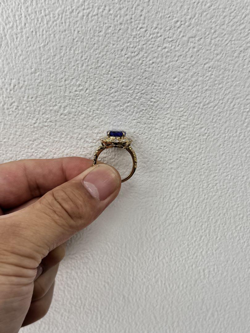 ★5.5ct★✨大粒タンザナイト1.4ctダイヤモンドK18リング指輪