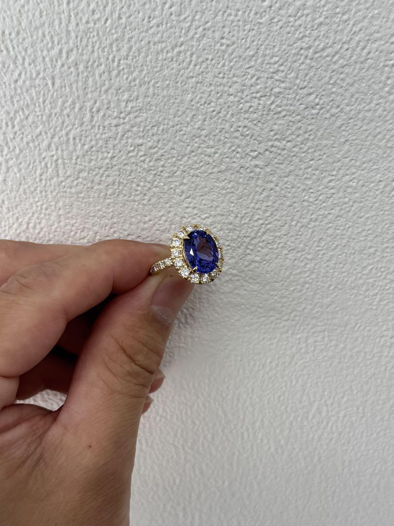 ★5.5ct★✨大粒タンザナイト1.4ctダイヤモンドK18リング指輪