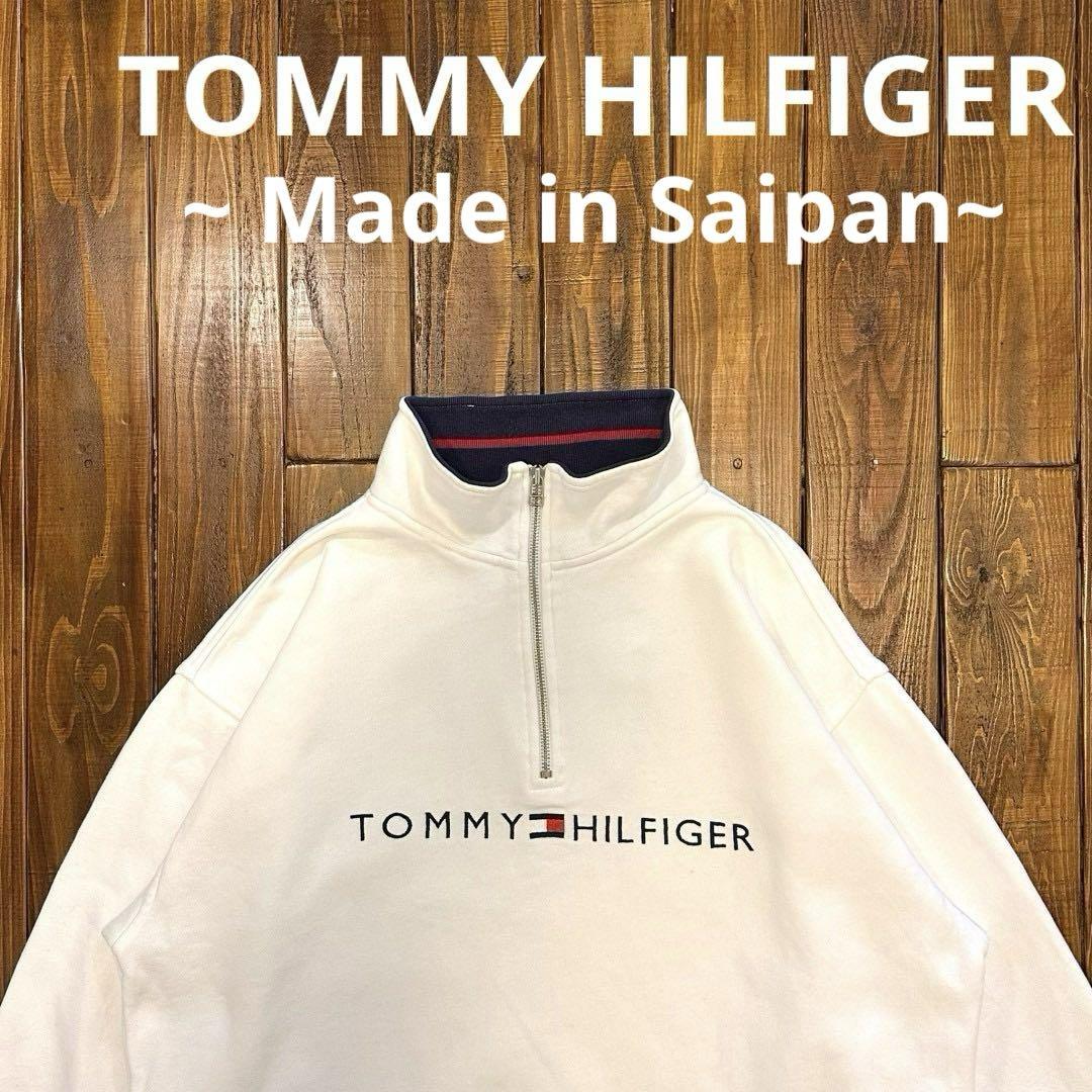 希少【TOMMY HILFIGER】トミー　ヴィンテージ ハーフジップスウェット