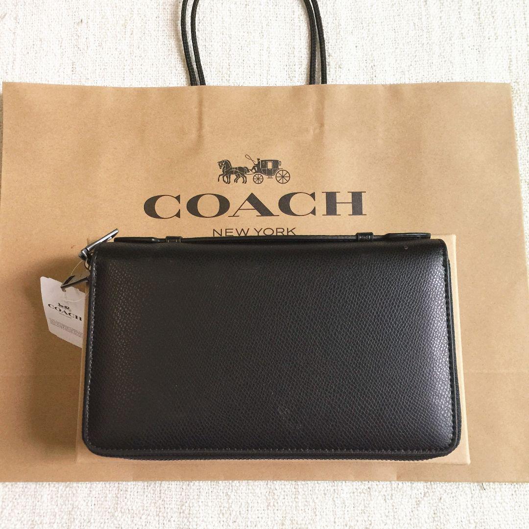 コーチ長財布 COACH財布 ダブルジップメンズセカンドバッグ F93509 ◇新品◇COACH長財布 セカンドバッグ ダブルジップ メンズ財布