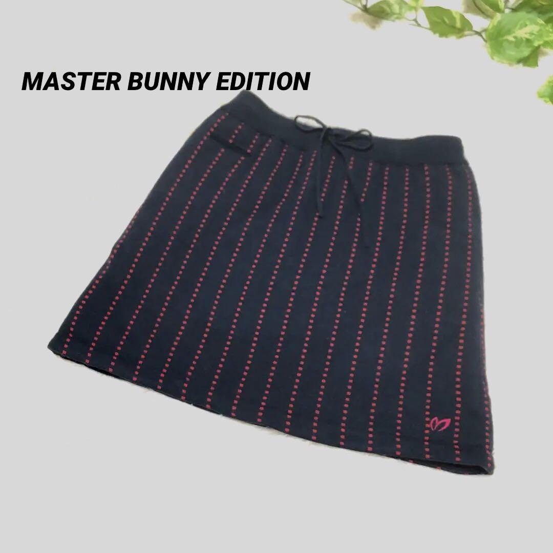 MASTER BUNNY EDITION【M】ゴルフスカート　ウール　中綿　紺赤