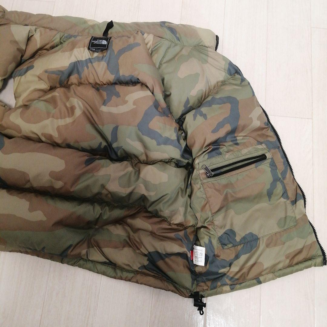ザノースフェイス　ダウンベスト　センターロゴ　カモフラ　XL XL ザノースフェイス カモフラ ダウンベスト ヌプシ センター