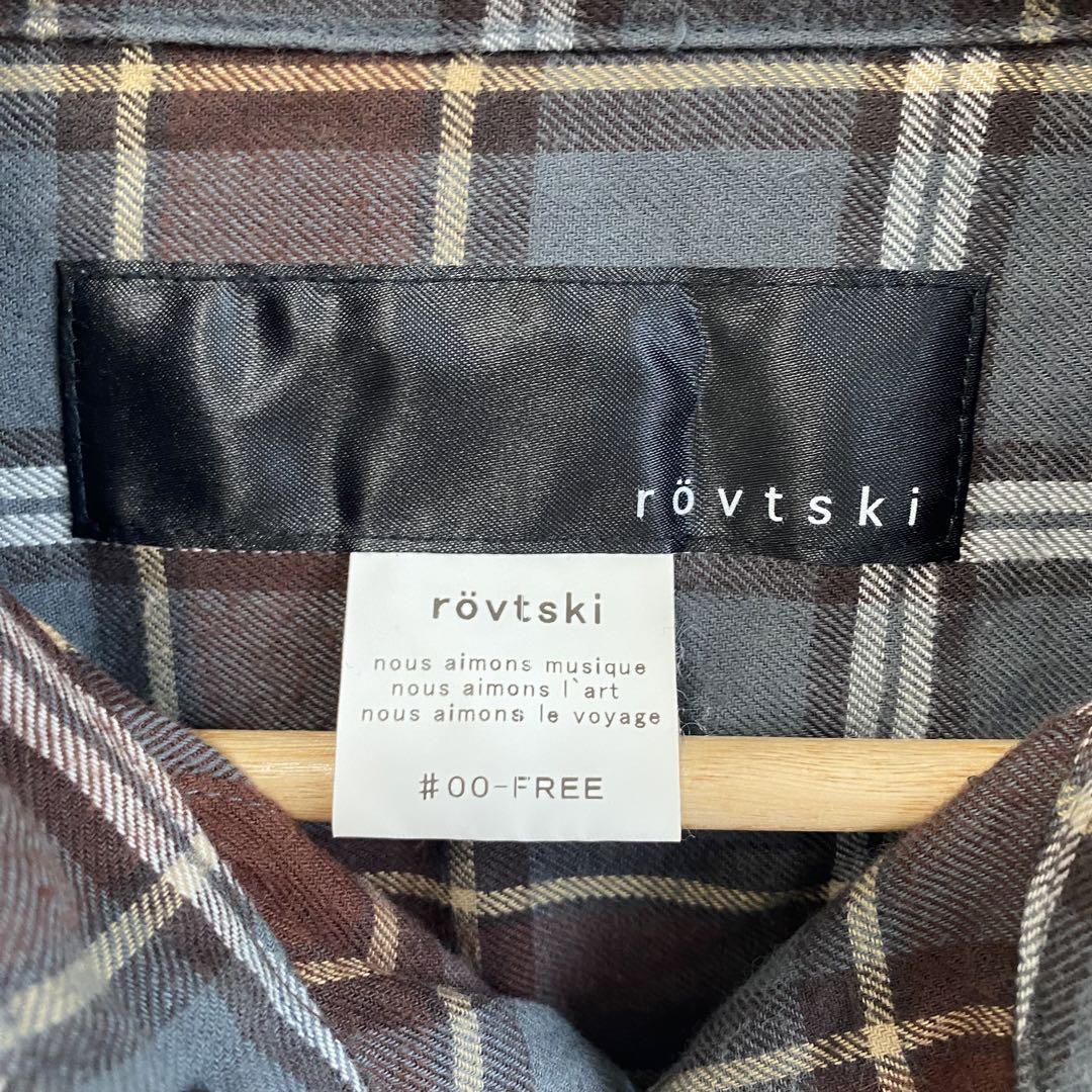 rovtski ロフトスキー ロングシャツ ゆったり 大柄チェック グレー系 F - メルカリ