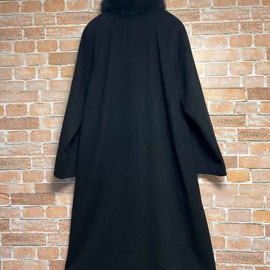 入荷なう 2way]大きいサイズaddenda カシミヤ ブルーフォックス ロングコート ジャケット・アウター