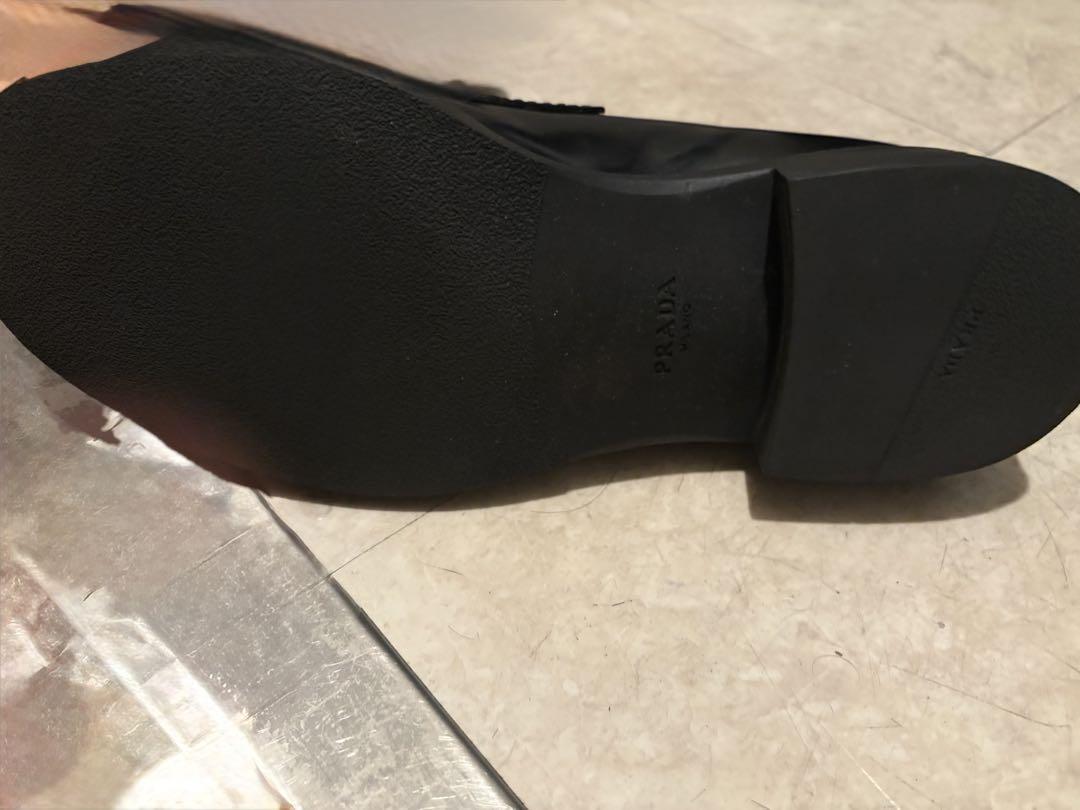 PRADA チョコレートブラッシュドレザー　ローファー