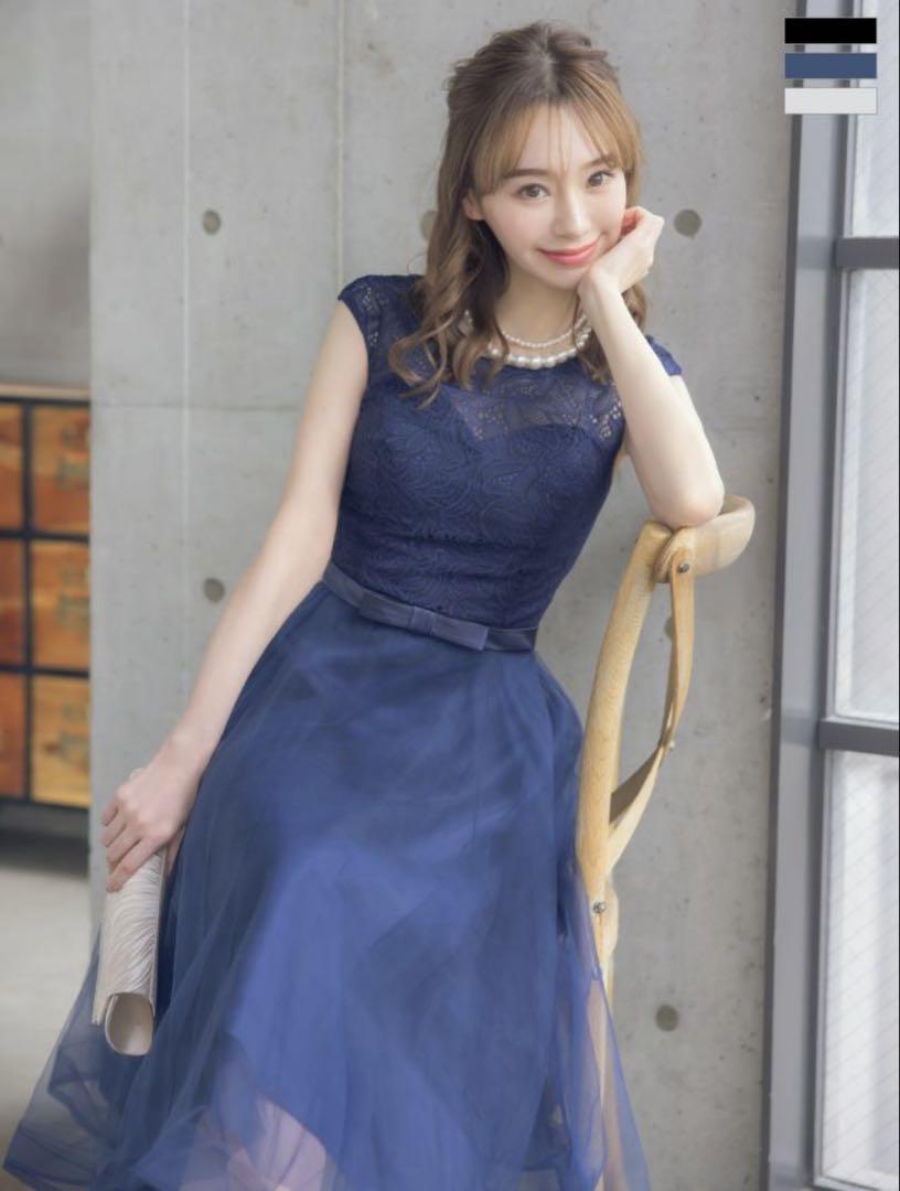 ♡新品未使用♡結婚式お呼ばれネイビーチュールドレス
