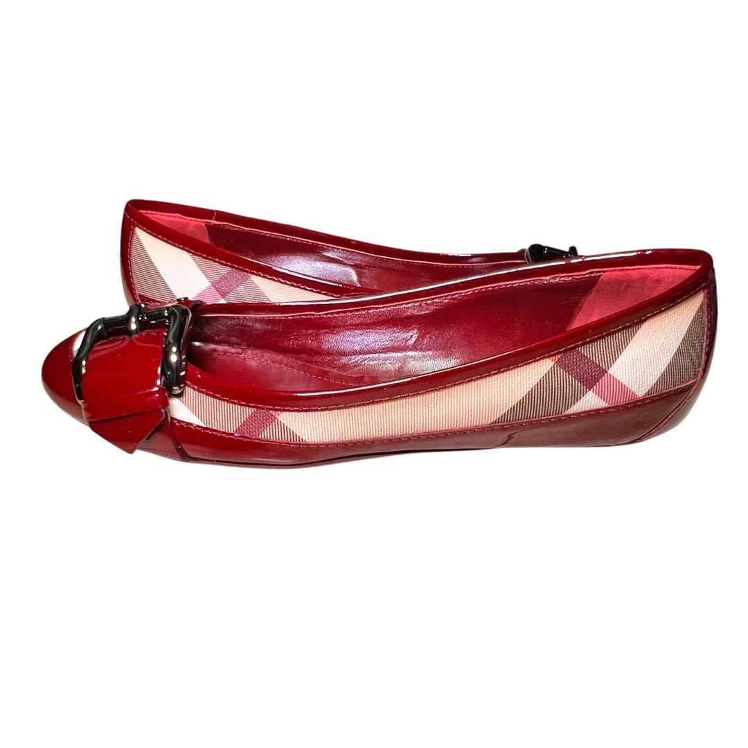 【激レア】Burberry フラットパンプス　エナメル ノバチェック イタリア製