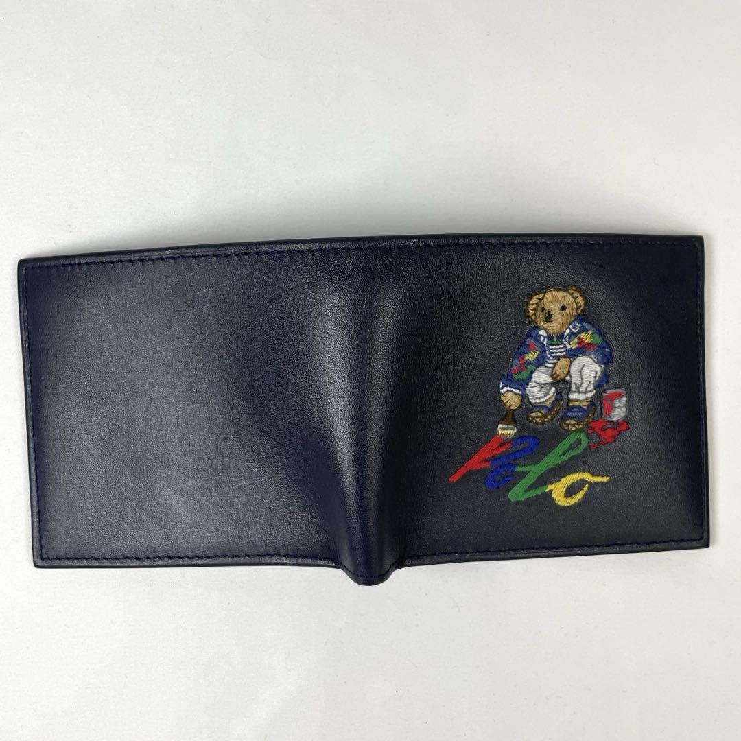 格安 ラルフローレン ポロ 新品未使用 ポロベア ③ 紺 二つ折り財布 小物