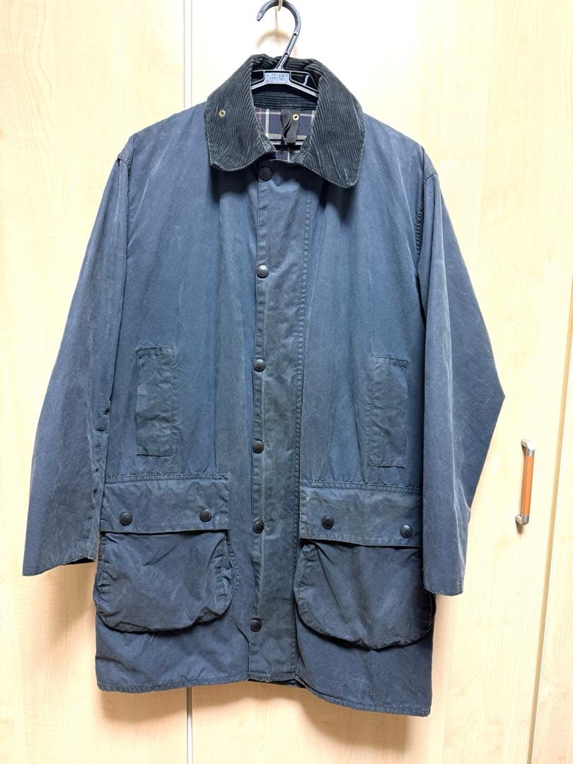 Barbour border サイズ36 ネイビー 90s ヴィンテージM Barbour
