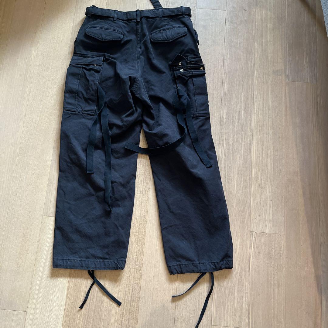 sacai 22AW ベルト付ワイドカーゴパンツ ブラック サイズ2 試着