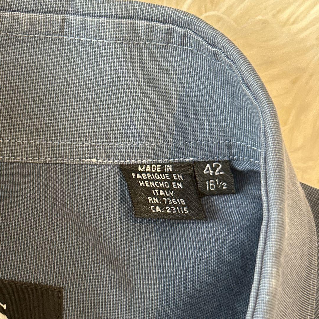 美品 HUGO BOSS イタリア製 ヒューゴボス ネイビーシャツ Lサイズ相当
