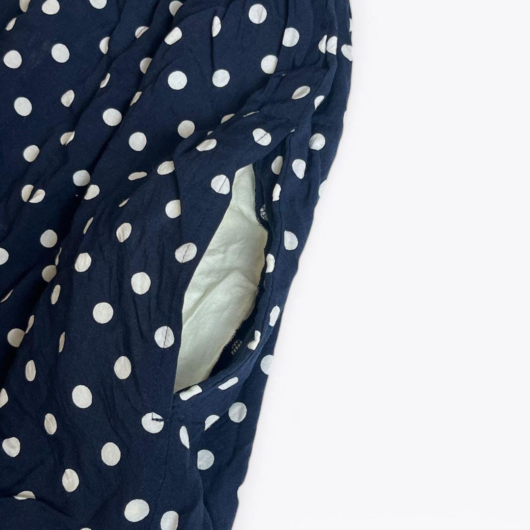 COMME des GARCONS コムコム 丸襟 レーヨンドット ワンピース