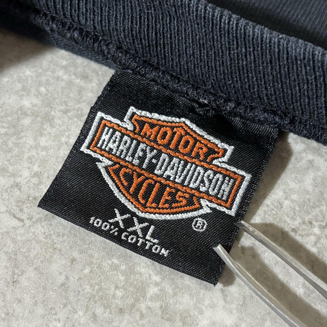 90s 00s ハーレーダビッドソン ボーン スカル Tシャツ 長袖 ロンT