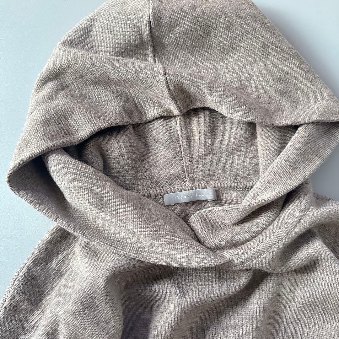 セオリーリュクス 長袖ワンピース フード ウール混 セオリーリュクス 長袖ワンピース フード ウール混