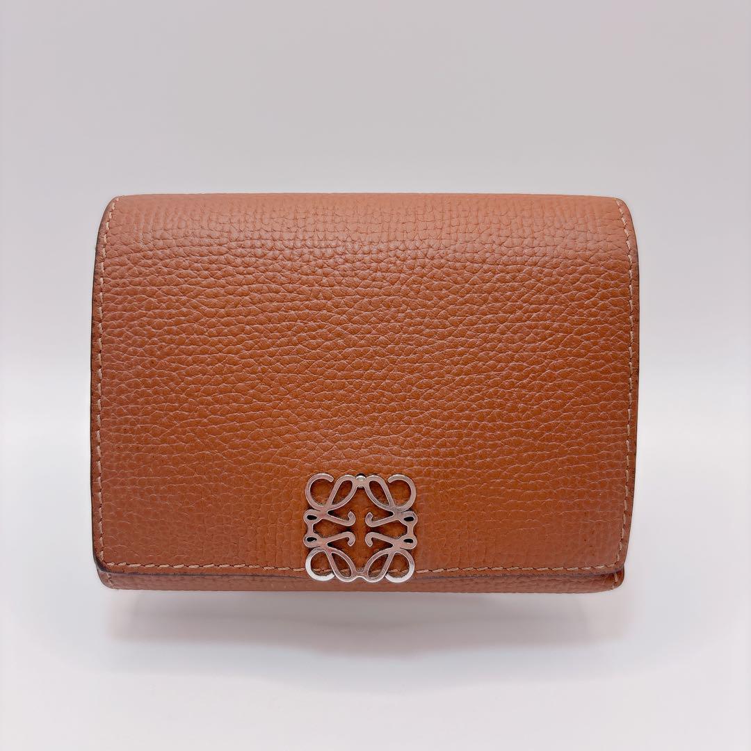 LOEWE ロエベ トライフォールドウォレット ペブルグレインカーフ