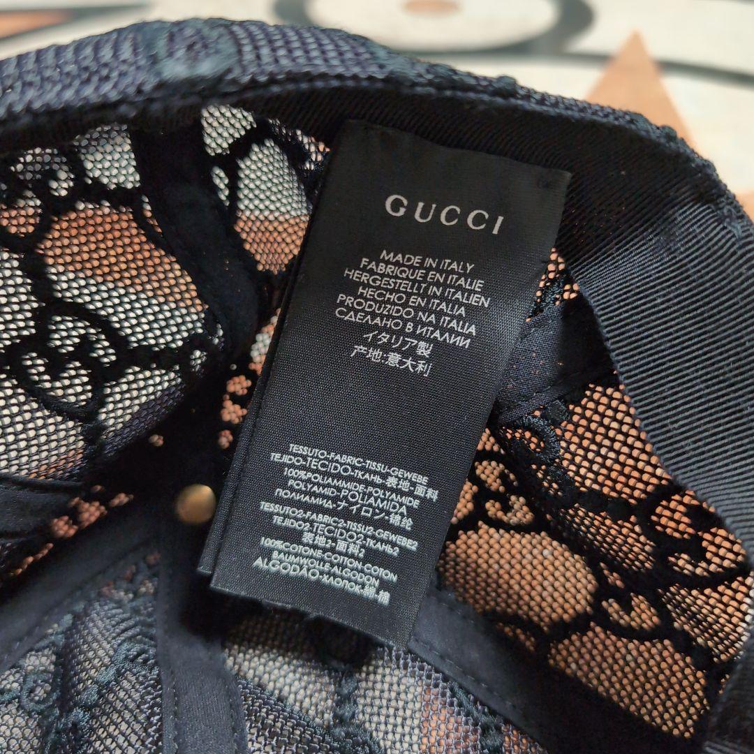 GUCCI黒メッシュキャップ