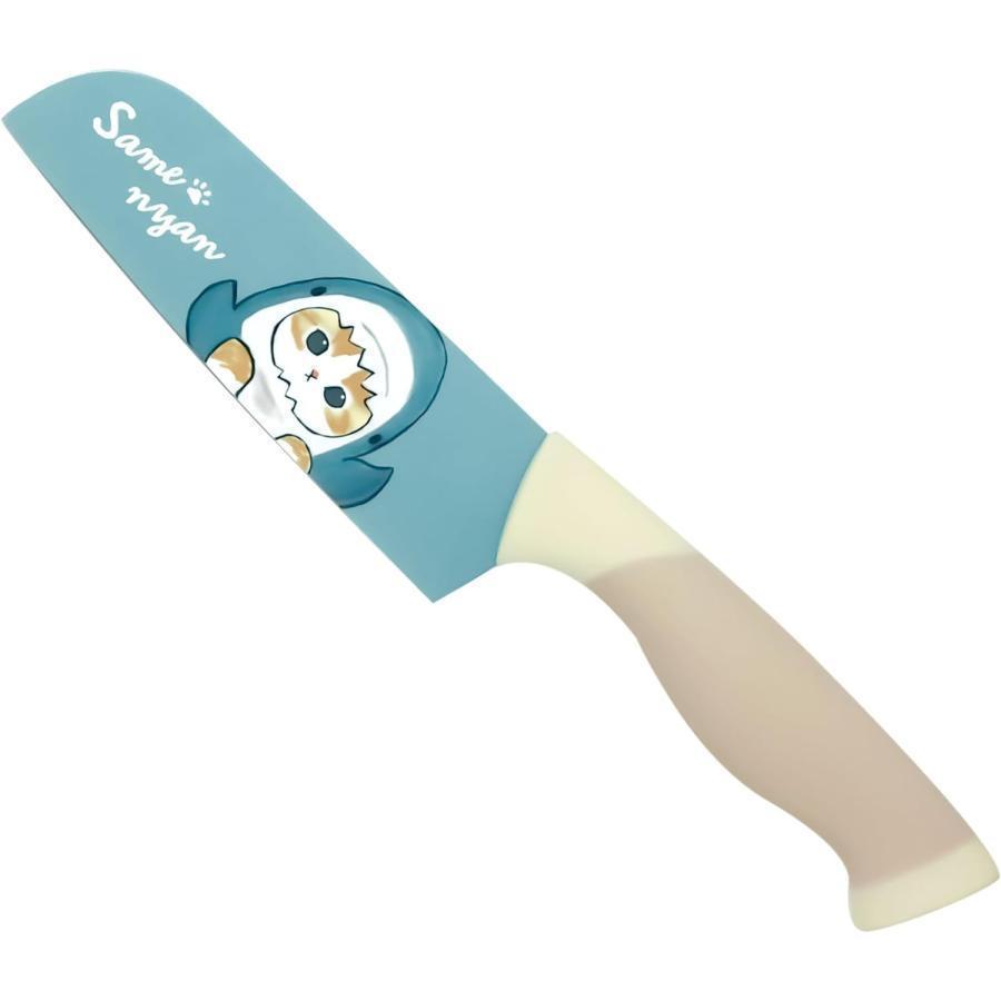 もふさんど カラー 三徳包丁 【 サメにゃん 】 (刃渡り約14cm)